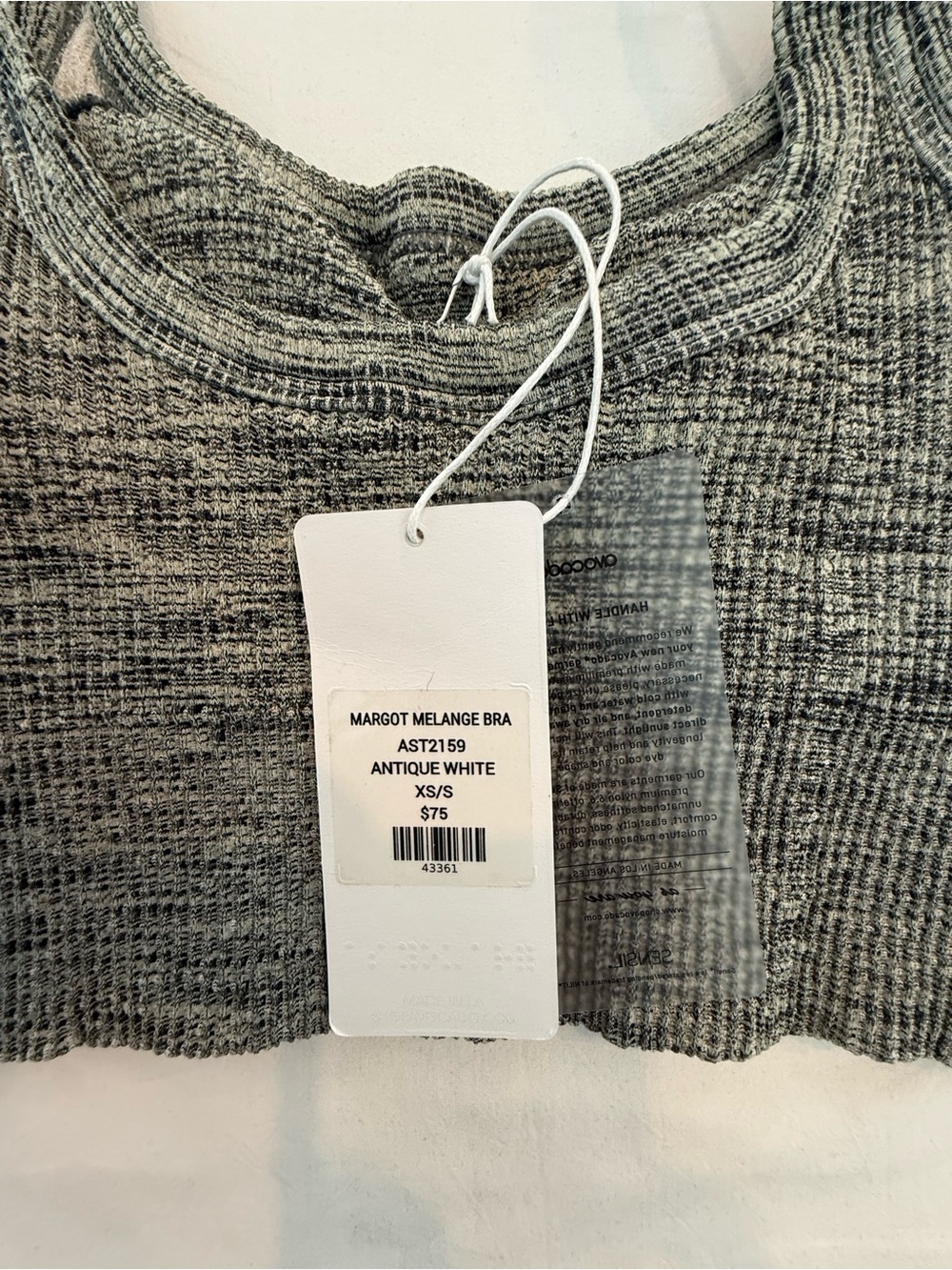 avocado Gray Ribbed Crop Tank - Picture 4 of 4